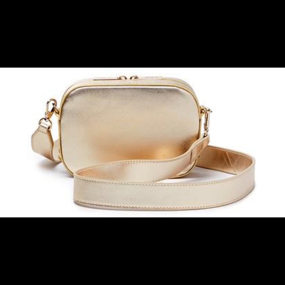 Pop & Suki camera bag in gold leather BRAND NEW
